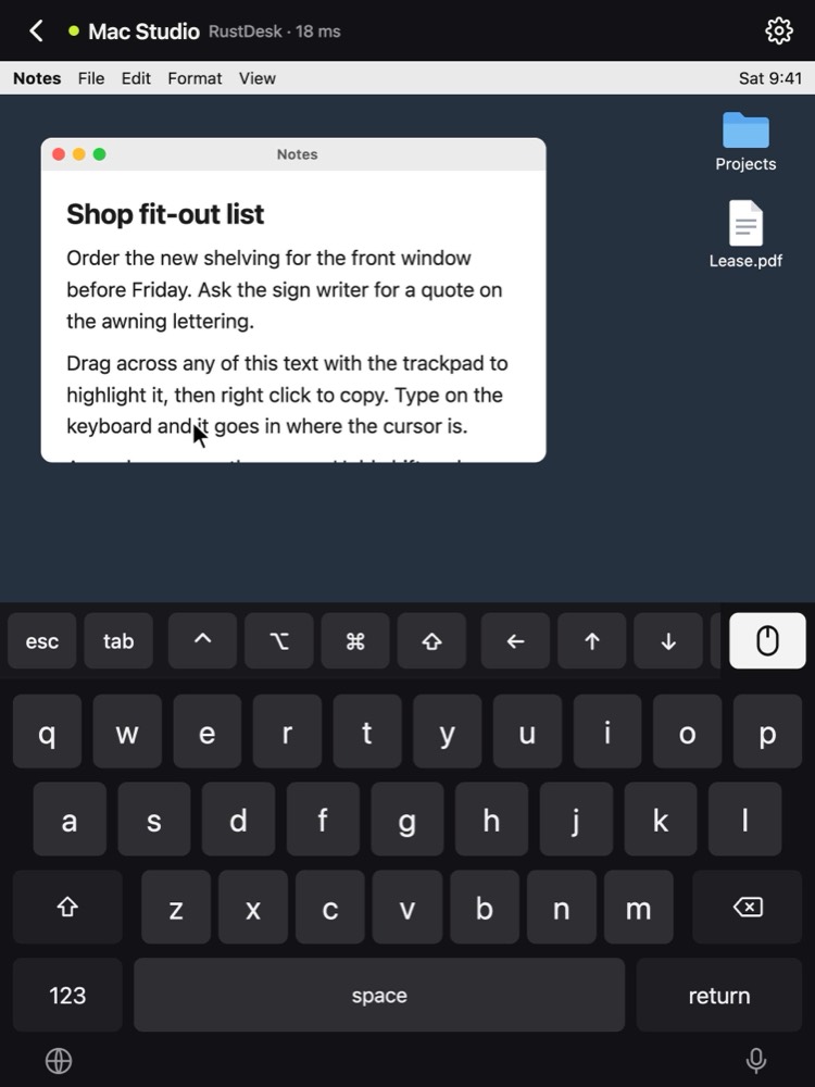 Mockup on the iPhone Duo unfolded, keyboard showing
